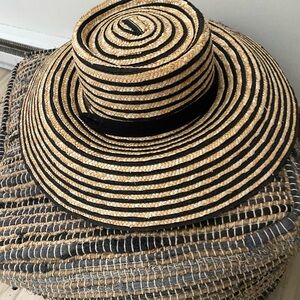 Stylish Black and Tan Straw Hat